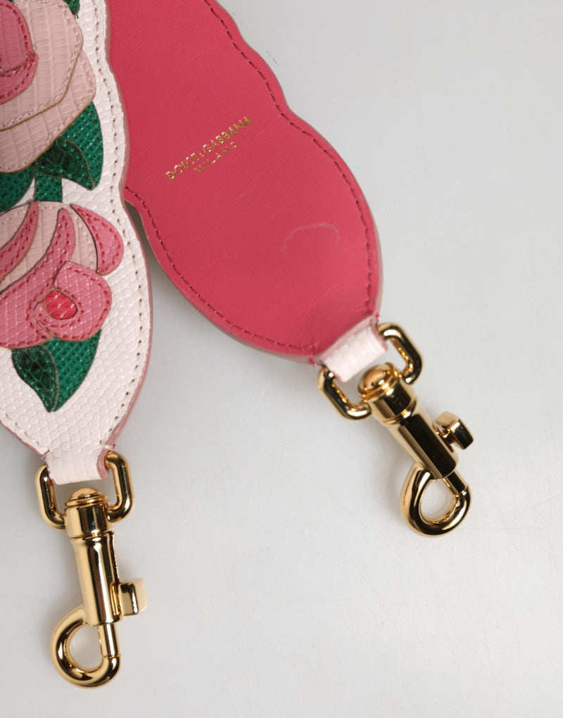 Dolce & Gabbana White Floral Calf Leather Shoulder Strap