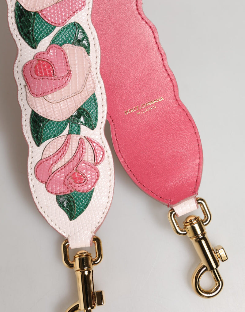 Dolce & Gabbana White Floral Calf Leather Shoulder Strap