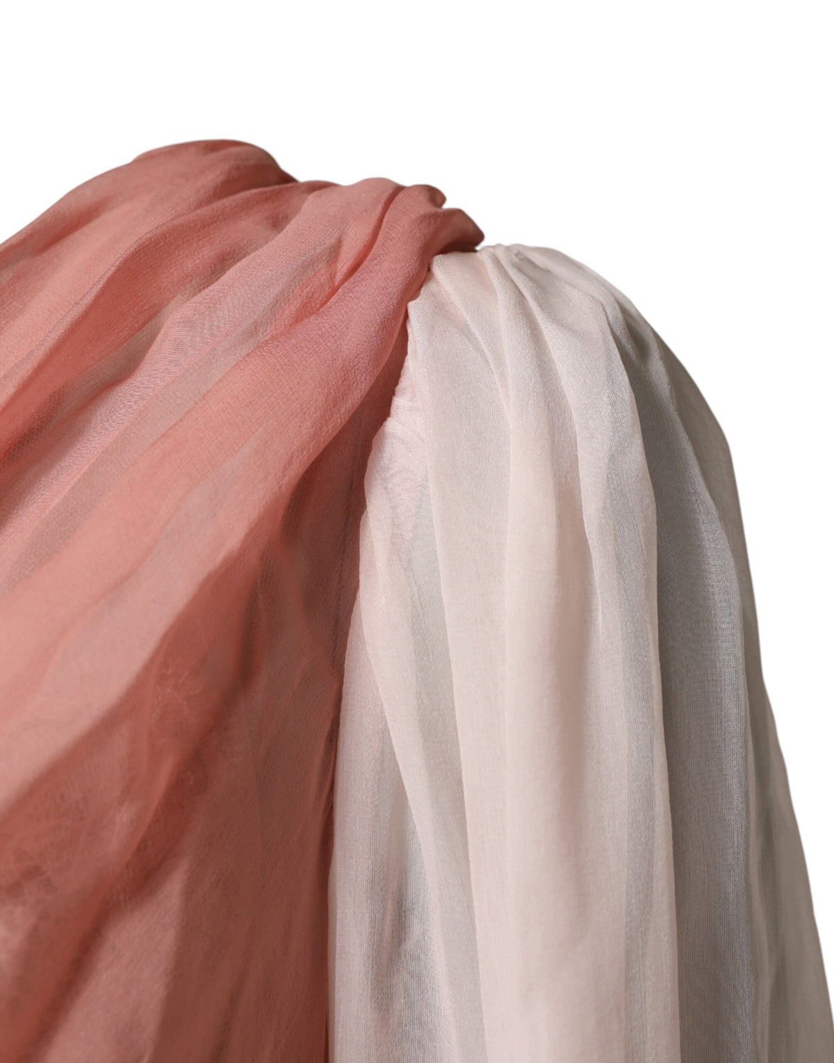 Robe Longue V-neck en Tulle de Soie Rose Dolce & Gabbana