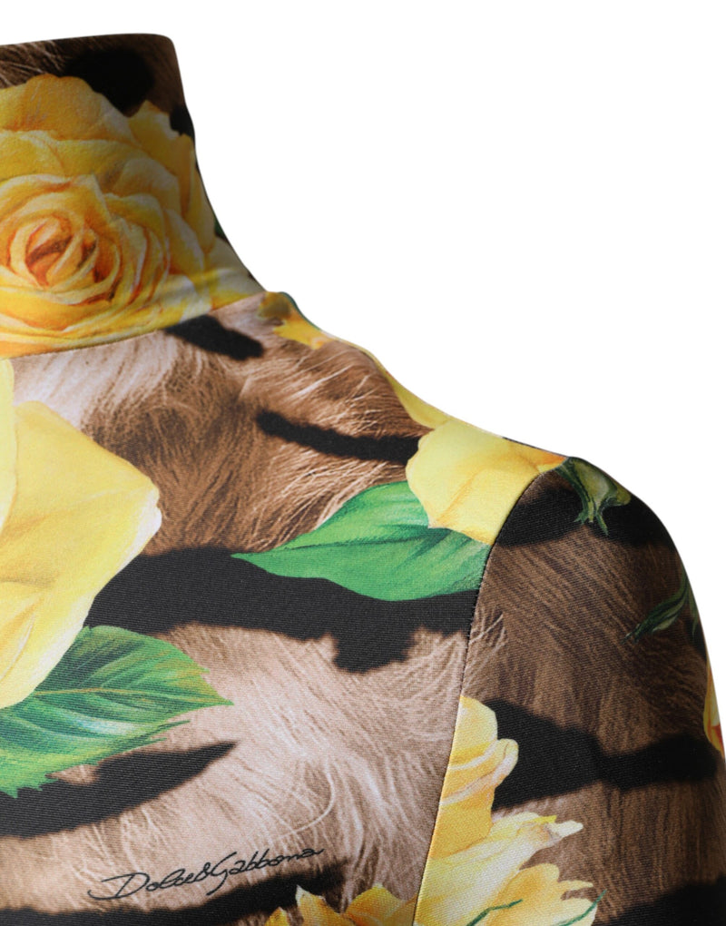 Dolce & Gabbana Multicolor Floral Print Sheath Mini Dress