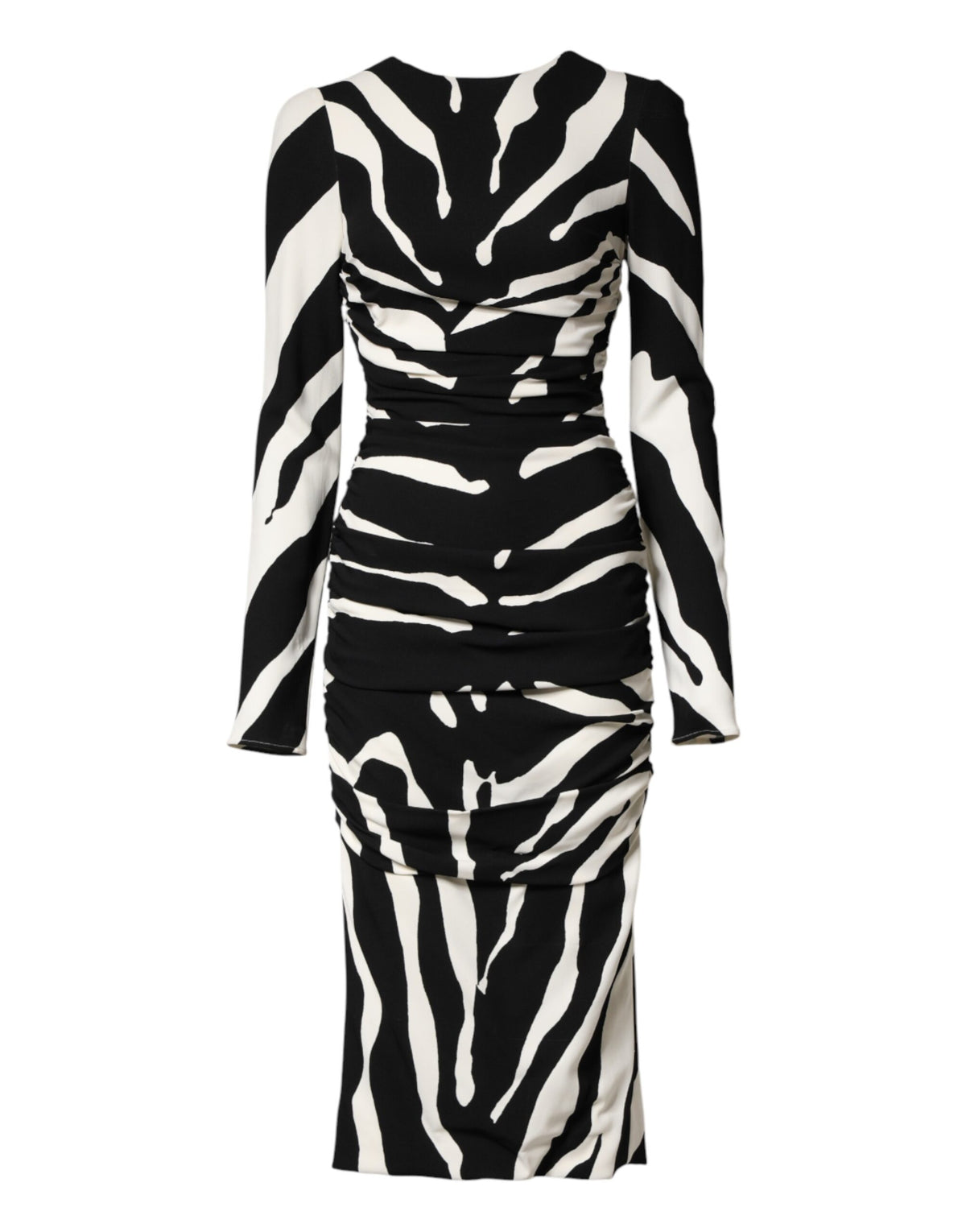 Robe Midi Sheath Viscose Zebra Noir et Blanc Dolce & Gabbana