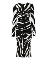 Robe Midi Sheath Viscose Zebra Noir et Blanc Dolce & Gabbana