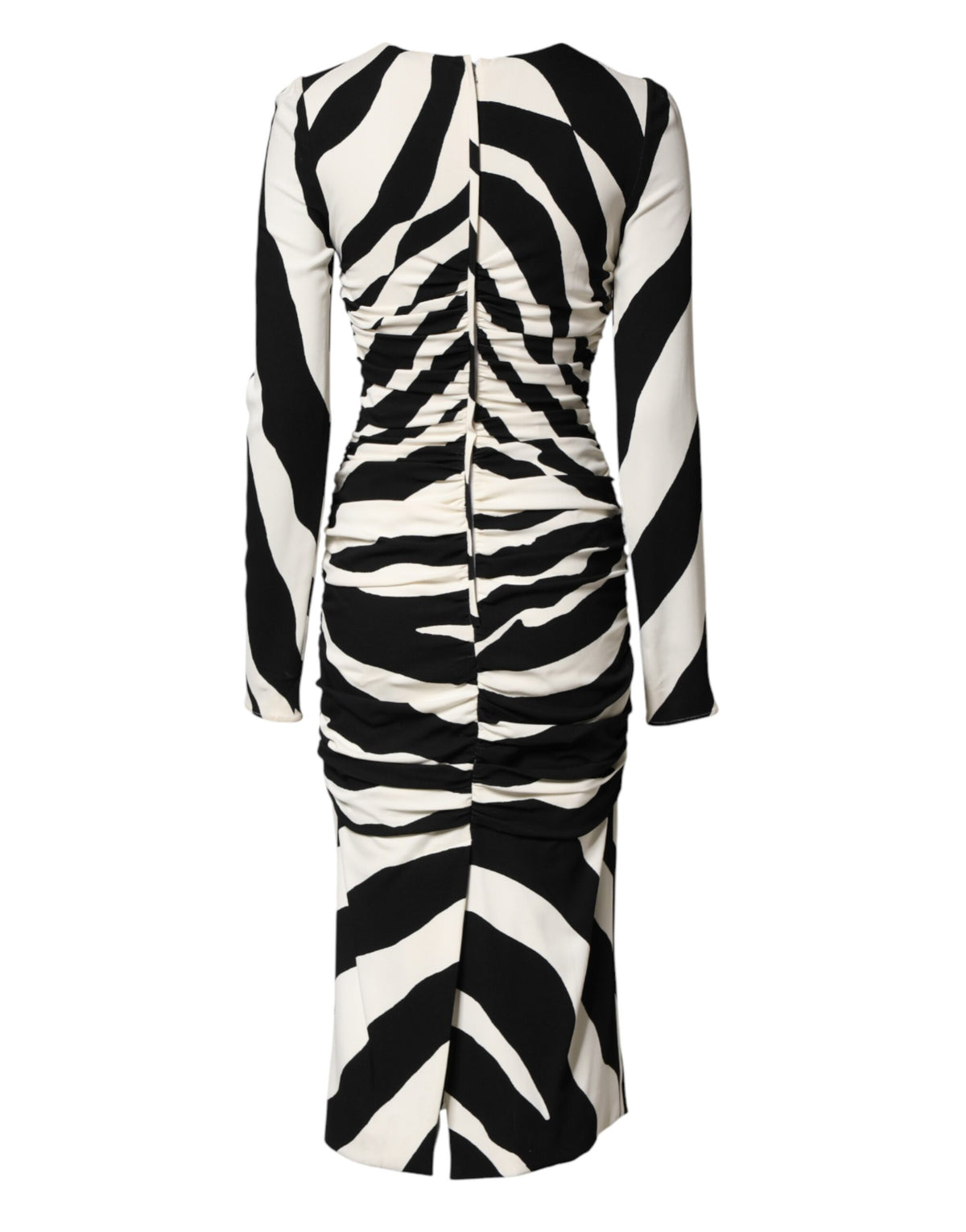Robe Midi Sheath Viscose Zebra Noir et Blanc Dolce & Gabbana