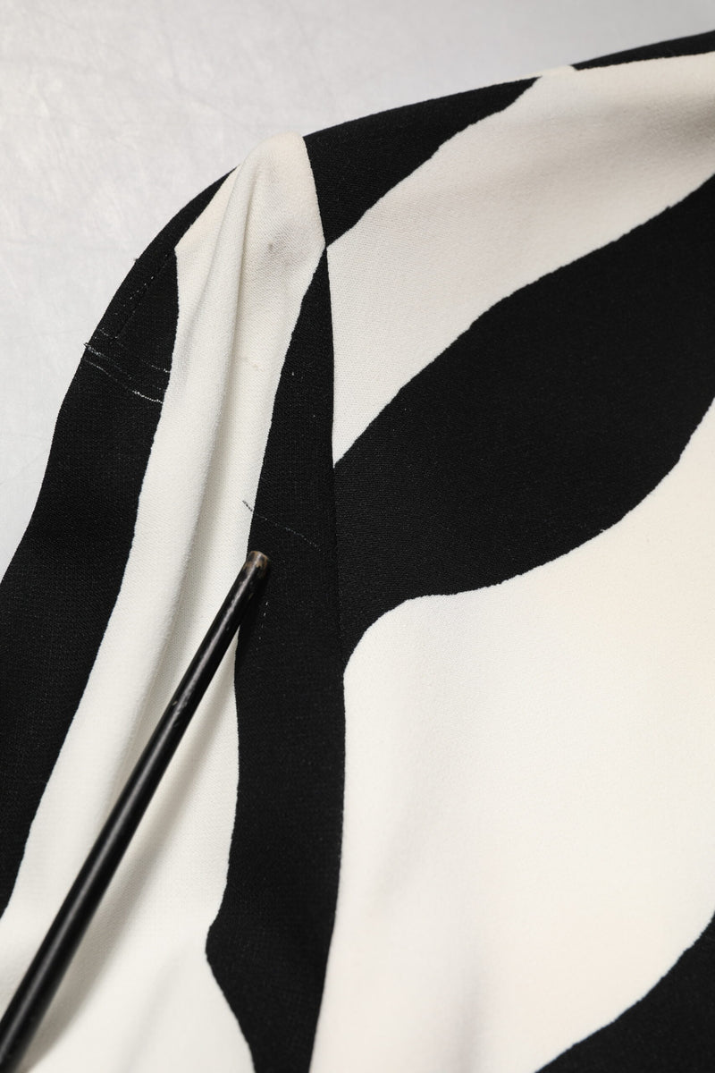 Dolce & Gabbana Black White Zebra Viscose Sheath Midi Dress