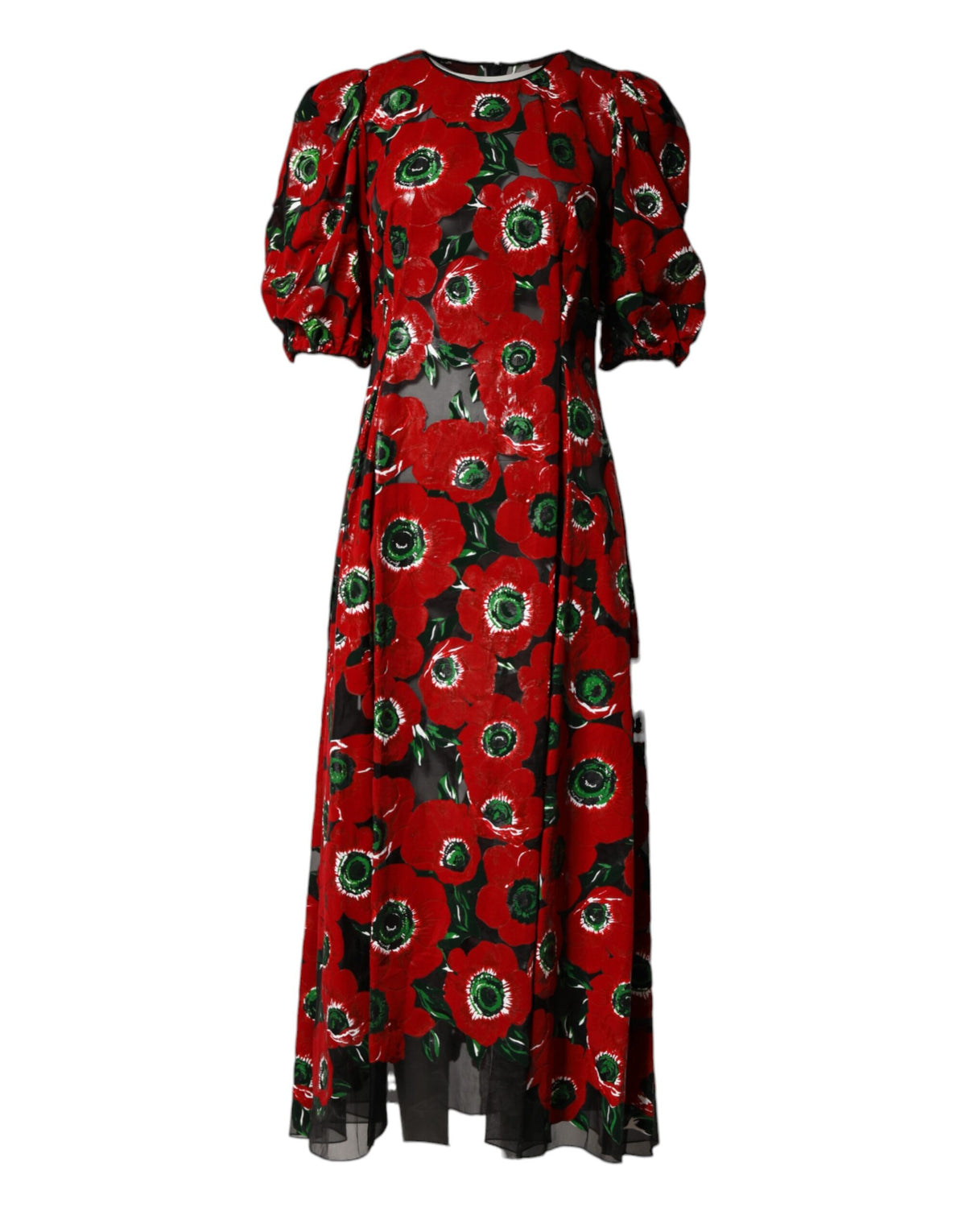 Dolce & Gabbana Robe Midi A-Line Imprimé Floral Rouge