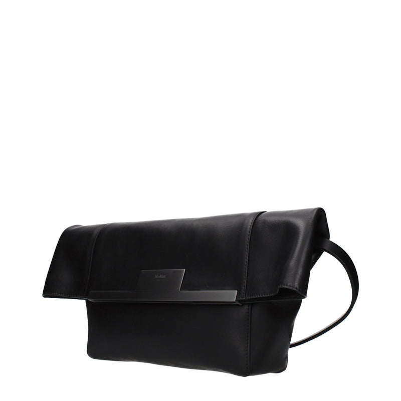 Max Mara Black Leather Shoulder Bag - Élégant et Polyvalent