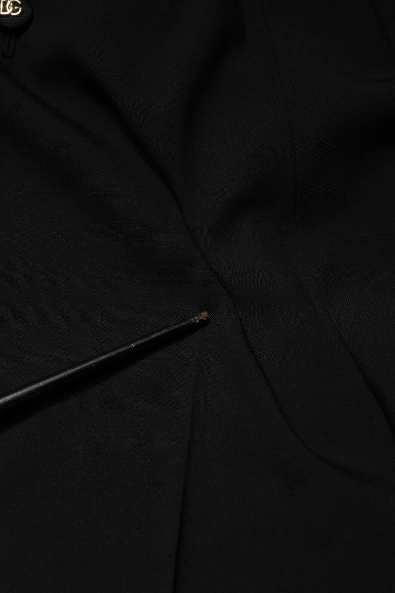 Dolce & Gabbana Black Wool Blend High Waist Straight Pants