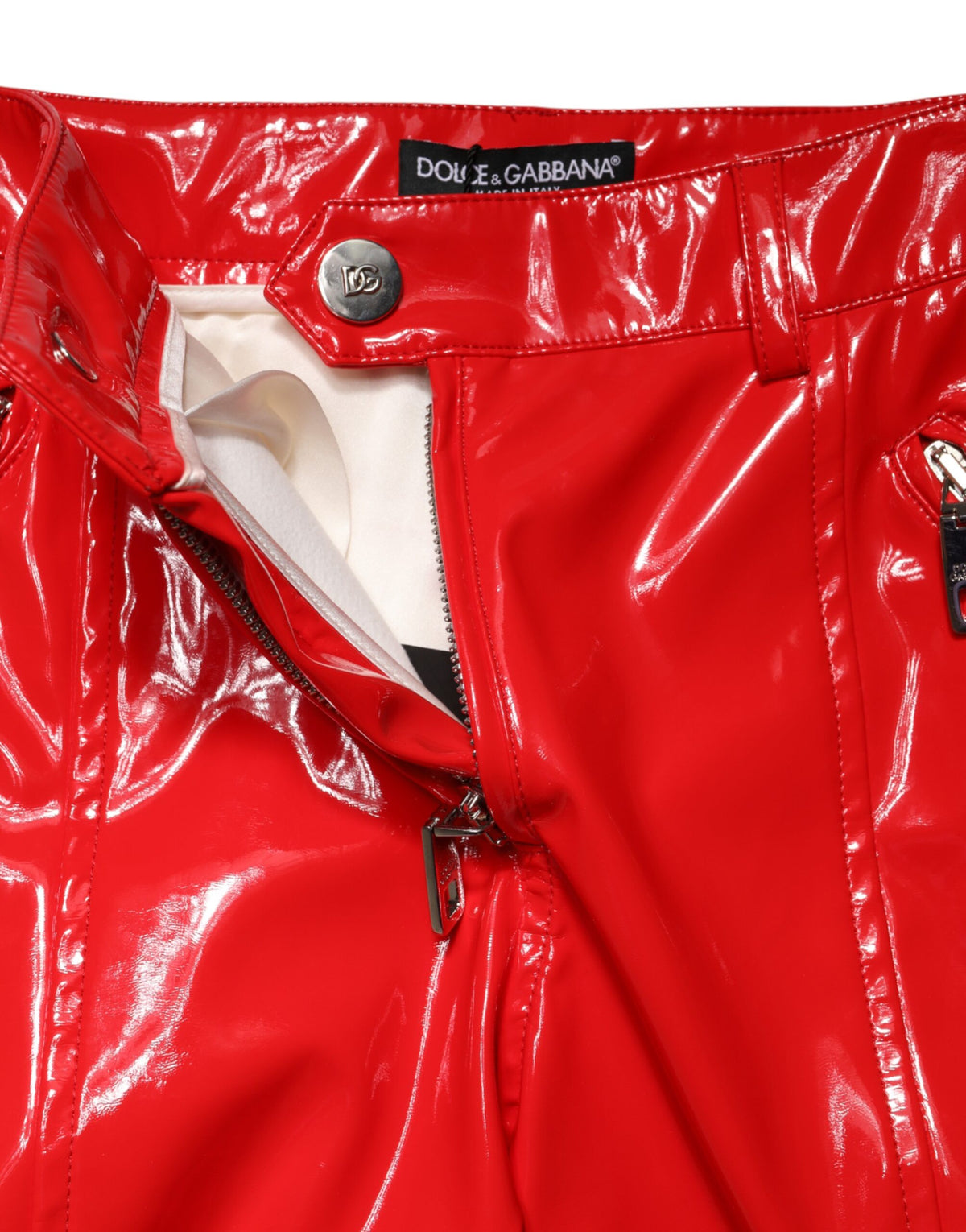 Dolce & Gabbana Pantalons Cargo Boot Cut Rouge Brillant