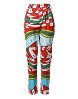 Dolce & Gabbana Pantalon Droit Multicolore à Motif Géométrique