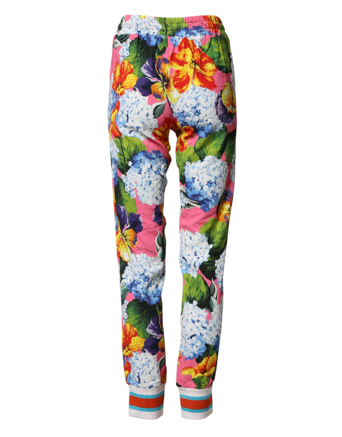 Dolce & Gabbana Pantalons Jogging Floral Multicolores Taille Moyenne