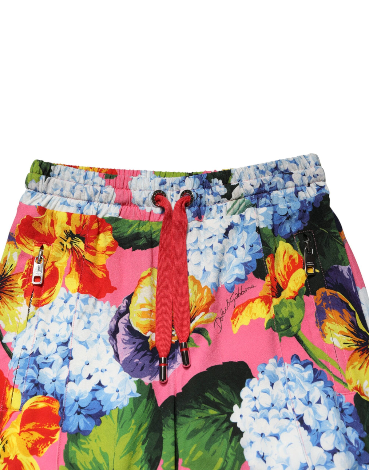 Dolce & Gabbana Pantalons Jogging Floral Multicolores Taille Moyenne