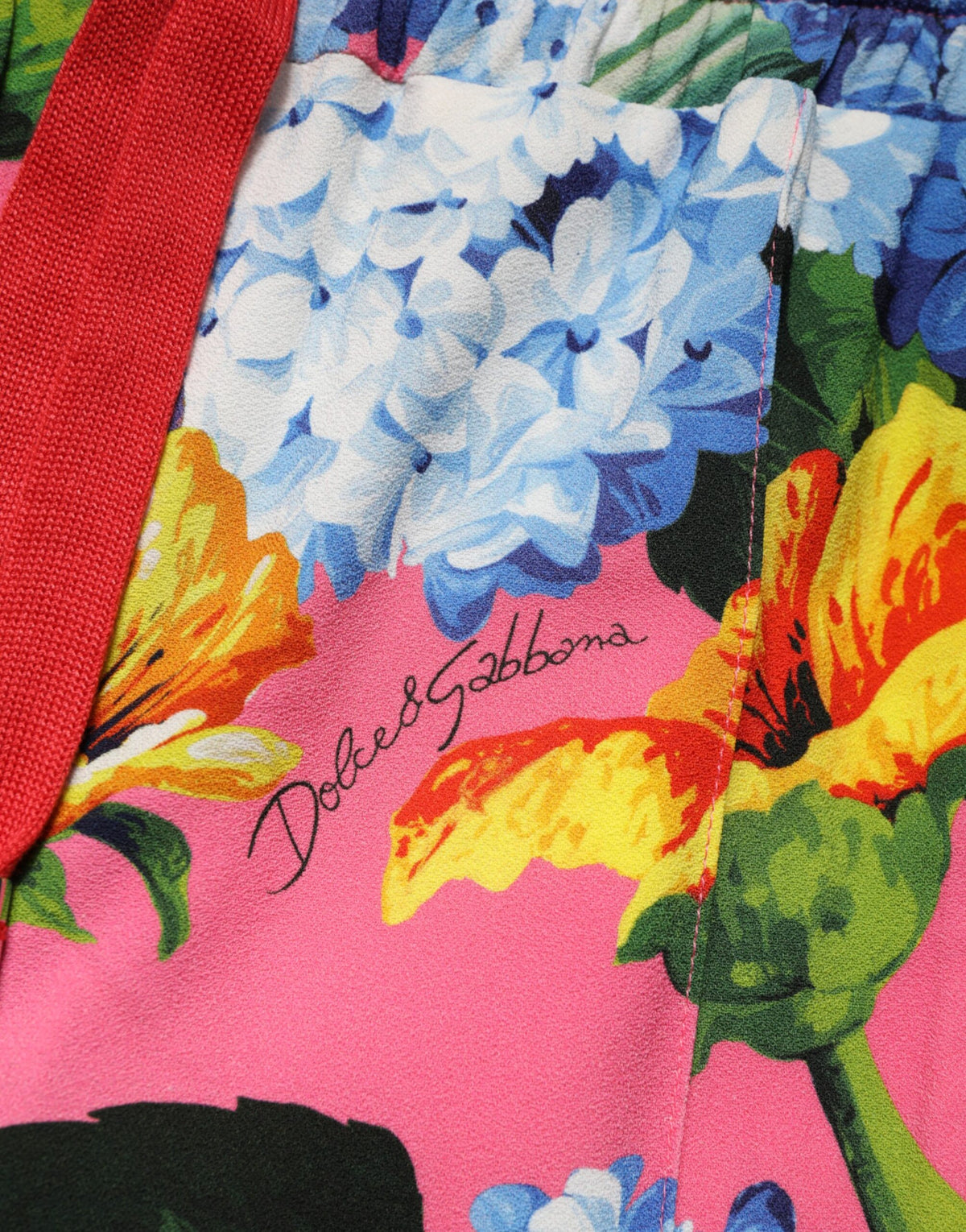 Dolce & Gabbana Pantalons Jogging Floral Multicolores Taille Moyenne