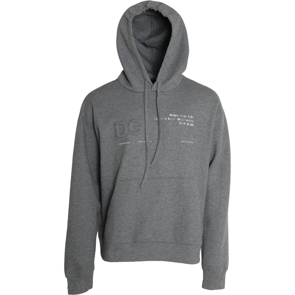 Sweat à capuche en coton gris avec logo Dolce &amp; Gabbana