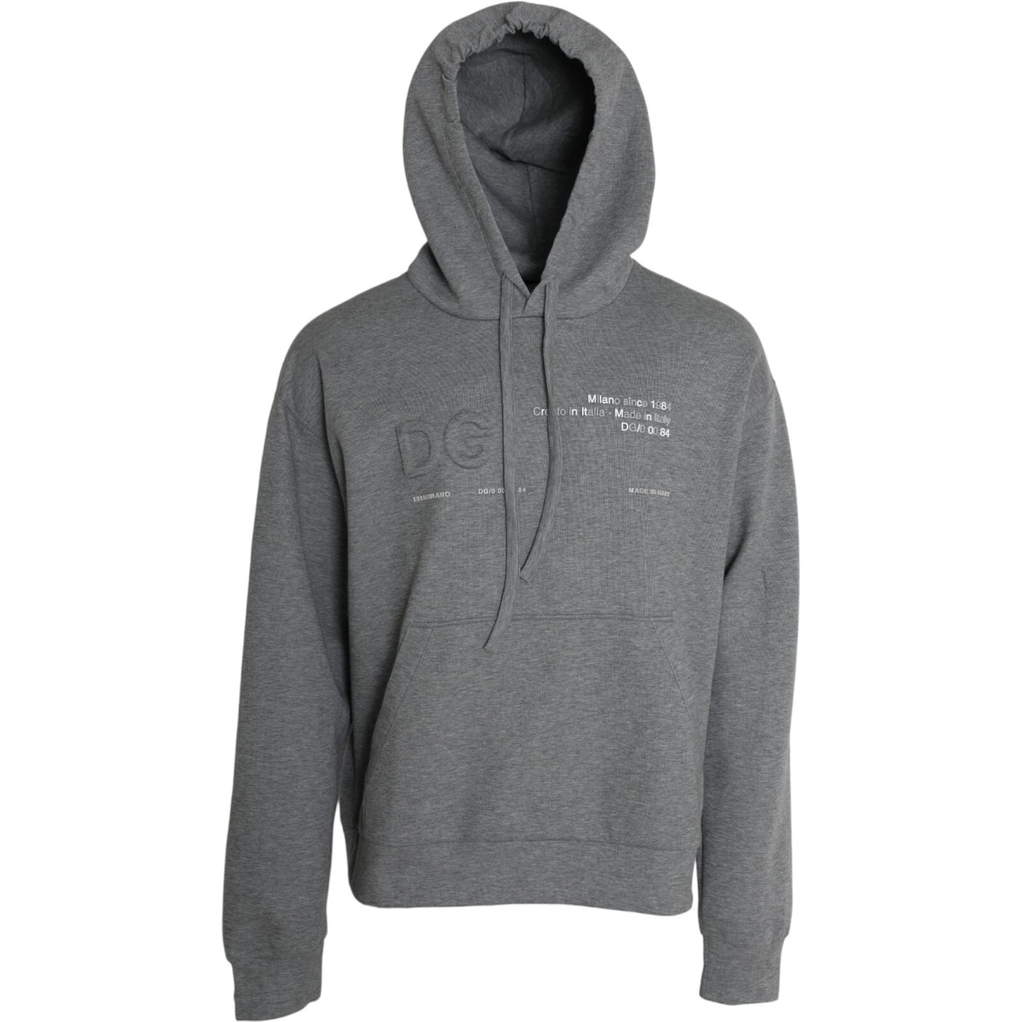 Sweat à capuche en coton gris avec logo Dolce &amp; Gabbana