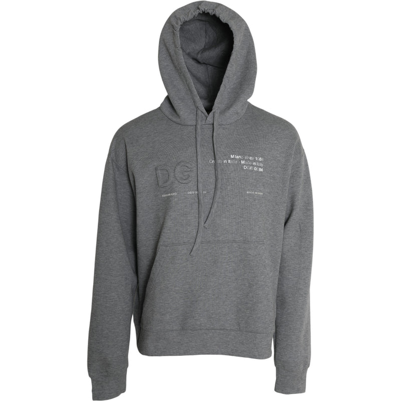 Dolce &amp; Gabbana grijze katoenen hoodie met logo