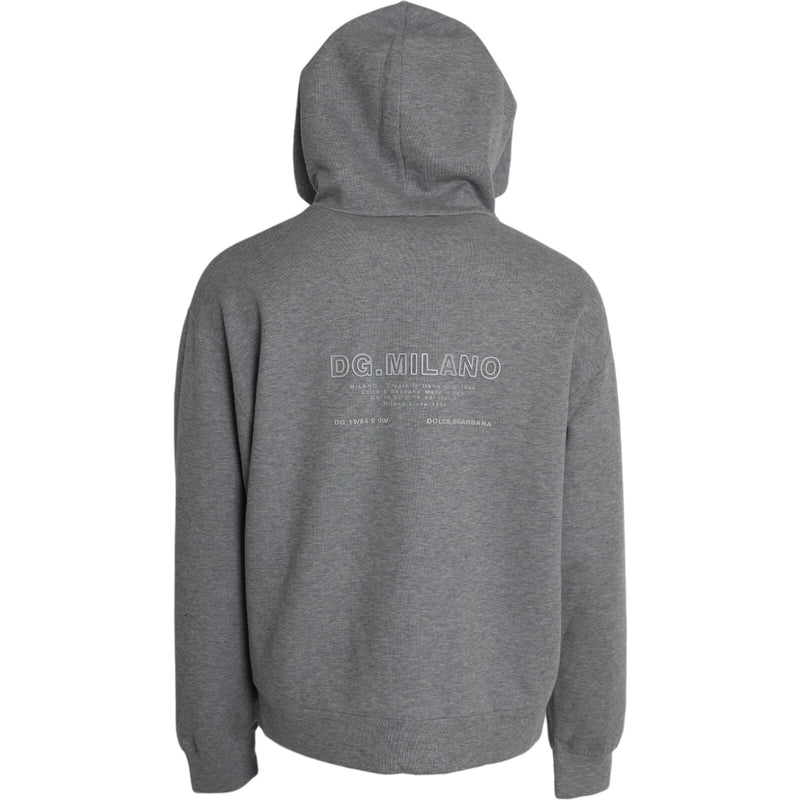 Dolce &amp; Gabbana grijze katoenen hoodie met logo