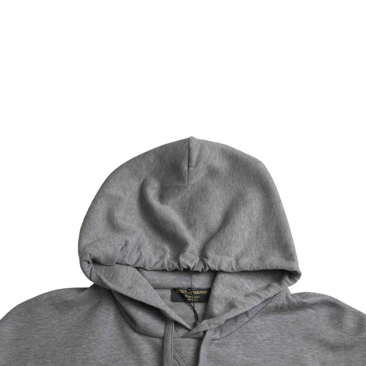 Sweat à capuche en coton gris avec logo Dolce &amp; Gabbana