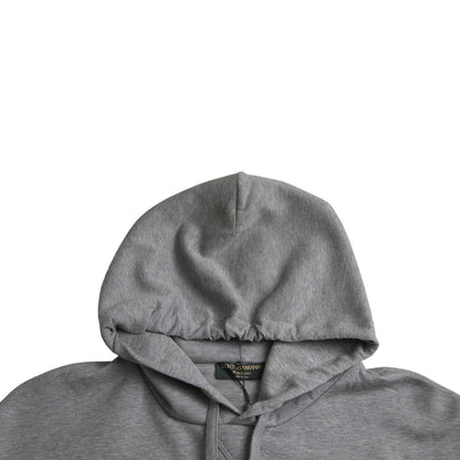 Sweat à capuche en coton gris avec logo Dolce &amp; Gabbana
