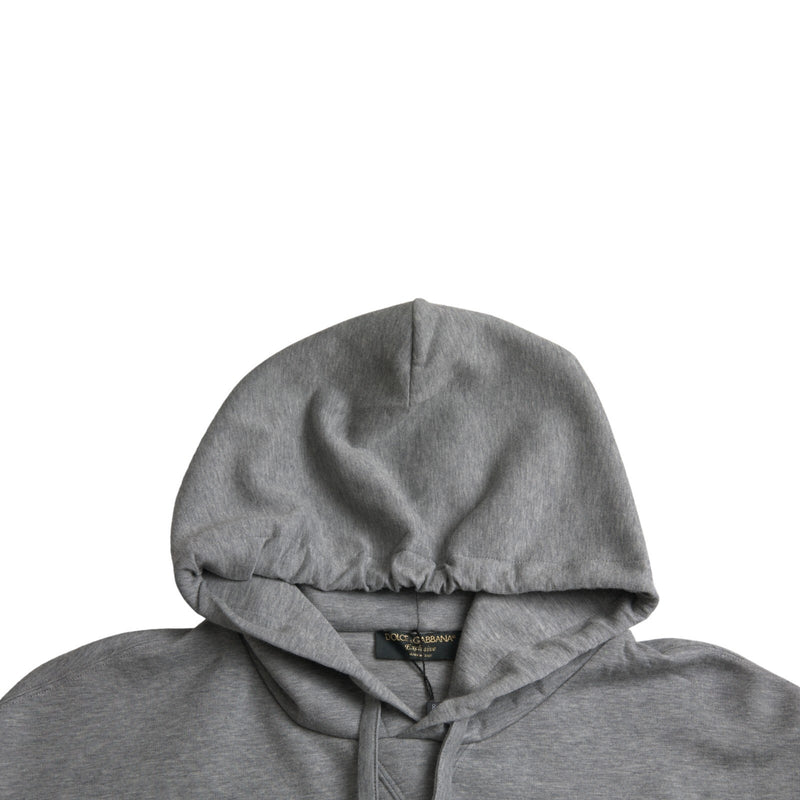 Dolce &amp; Gabbana grijze katoenen hoodie met logo