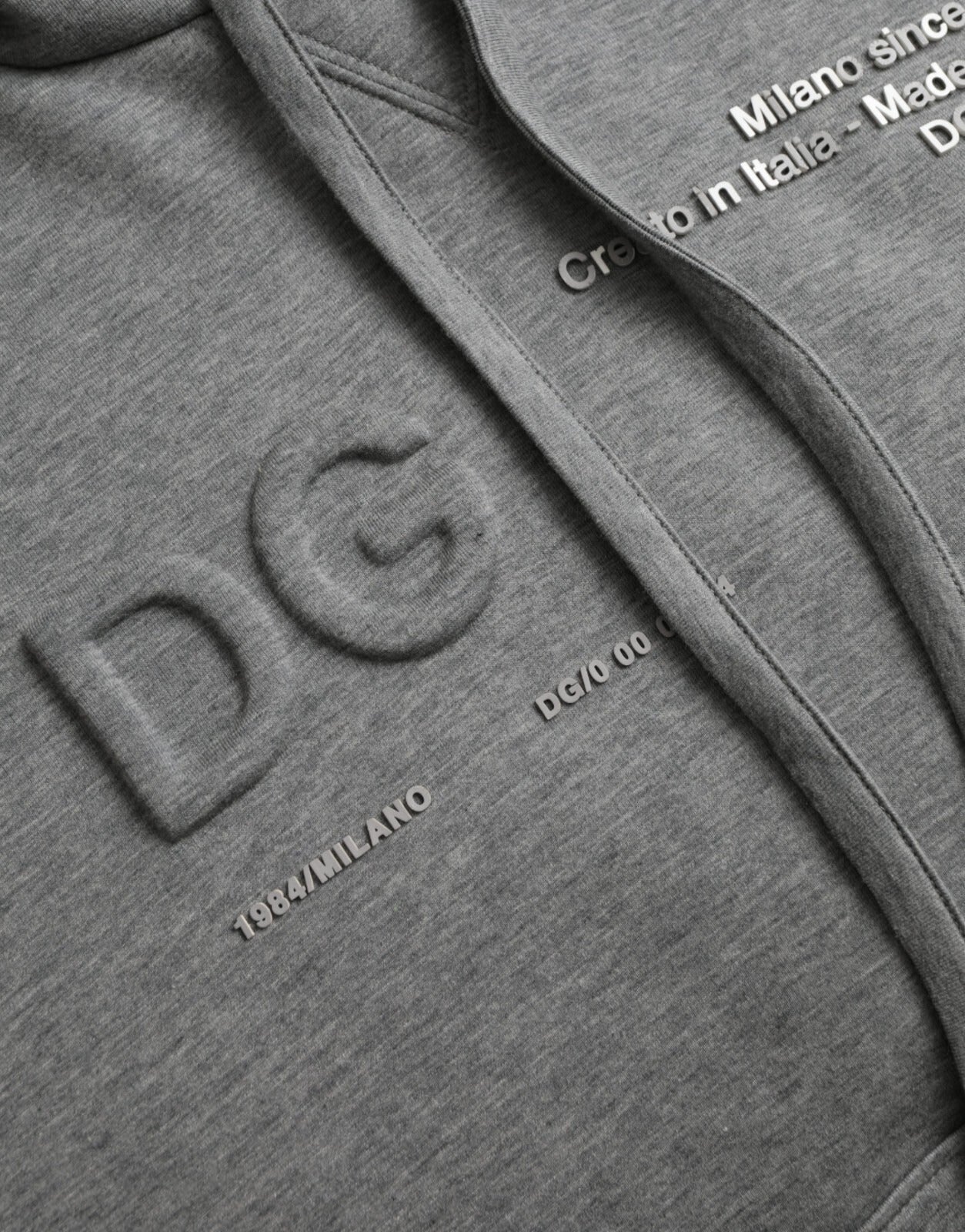 Sweat à capuche en coton gris avec logo Dolce &amp; Gabbana