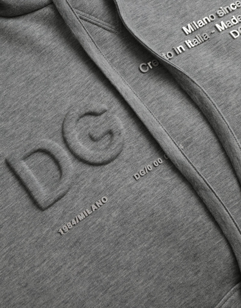 Dolce &amp; Gabbana grijze katoenen hoodie met logo
