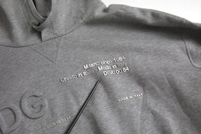 Dolce &amp; Gabbana grijze katoenen hoodie met logo