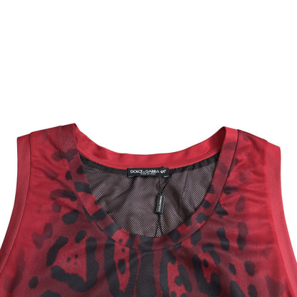 Débardeur homme Dolce &amp; Gabbana à imprimé léopard rouge
