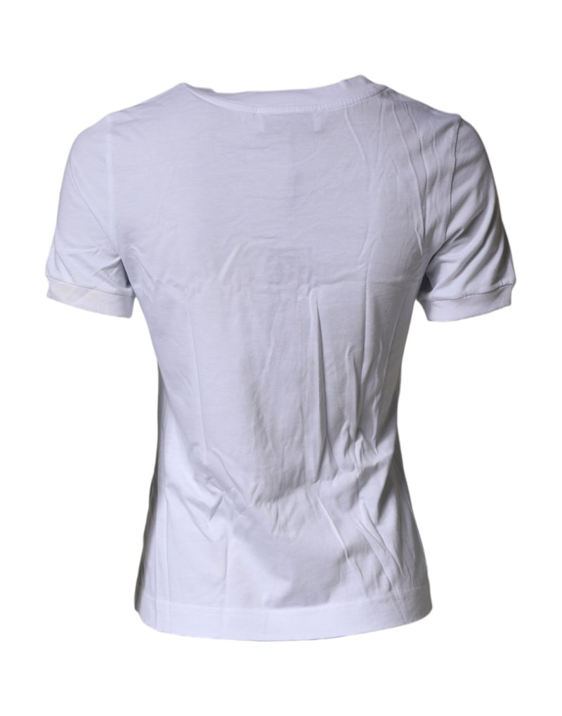 Dolce & Gabbana White DG Logo Crew Neck Short Sleeves T-shirt