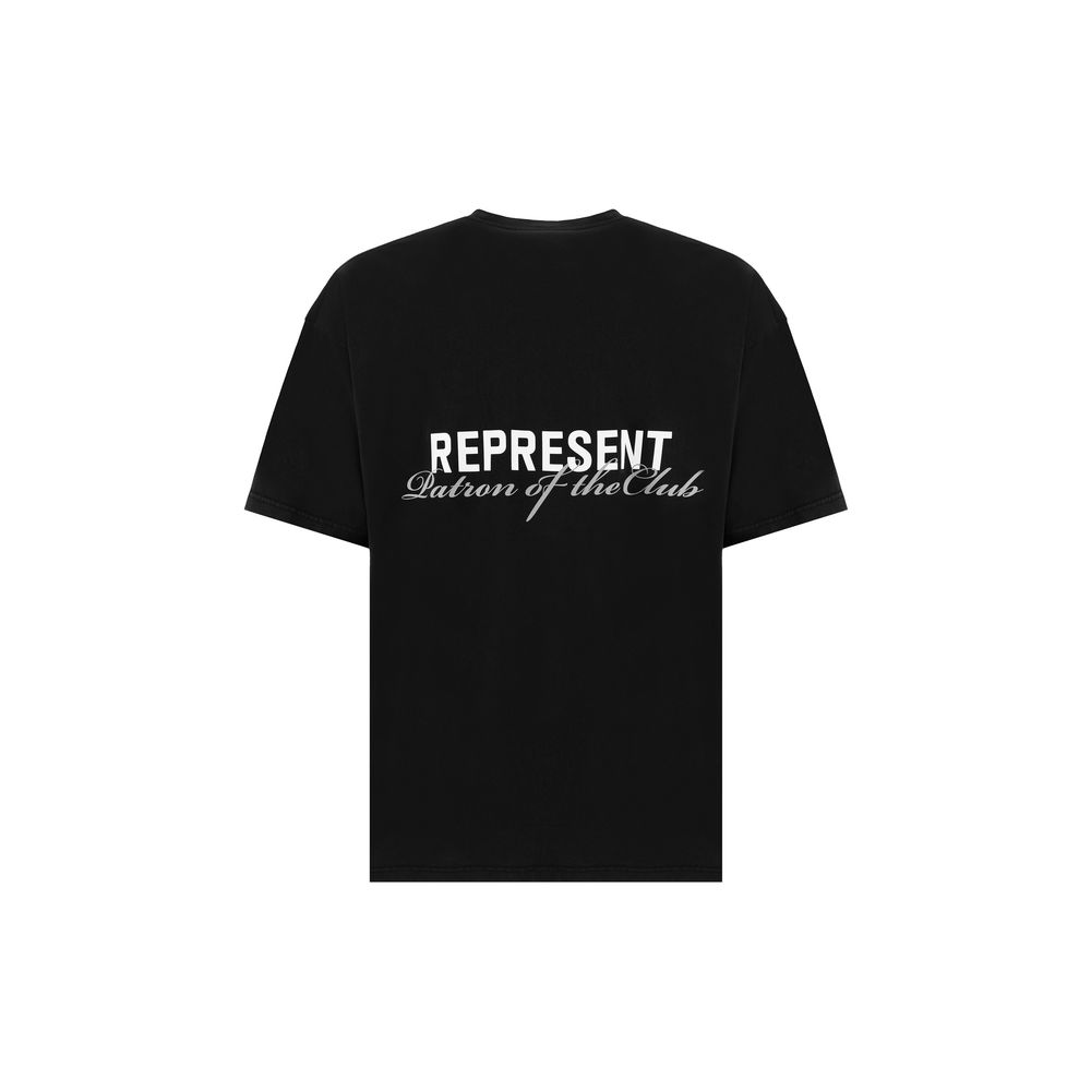T-shirt en coton noir « Représente »