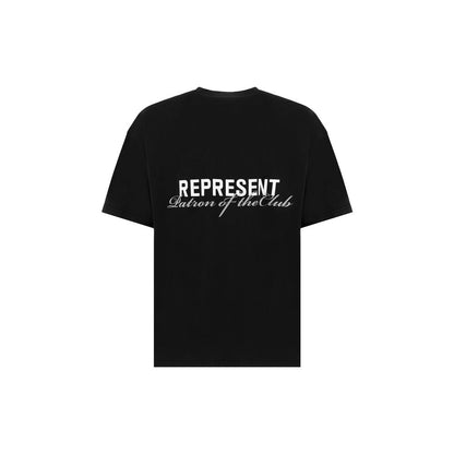 T-shirt en coton noir « Représente »