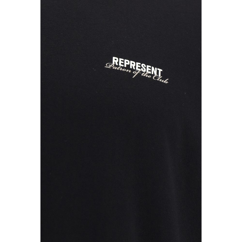 T-shirt en coton noir « Représente »