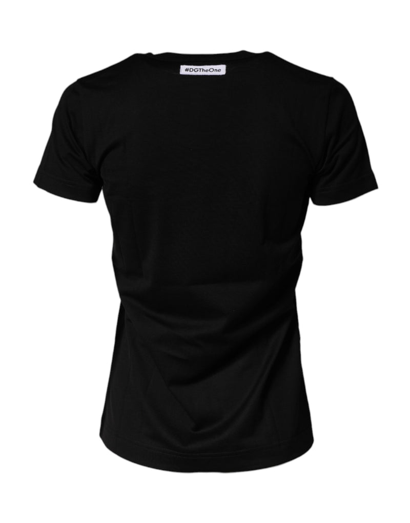 Dolce & Gabbana T-shirt Graphique Noir à Col Rond et Manches Courtes