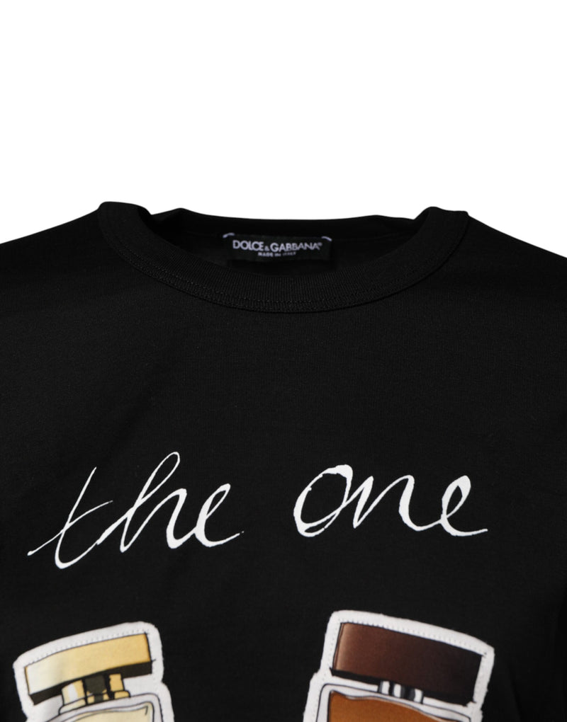 Dolce & Gabbana T-shirt Graphique Noir à Col Rond et Manches Courtes