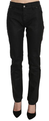 Jean Skinny Noir Taille Haute en Coton John Galliano