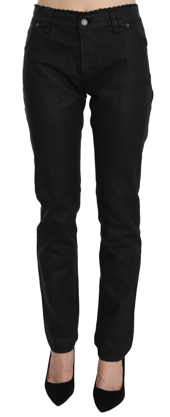 Jean Skinny Noir Taille Haute en Coton John Galliano