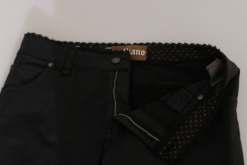 Jean Skinny Noir Taille Haute en Coton John Galliano