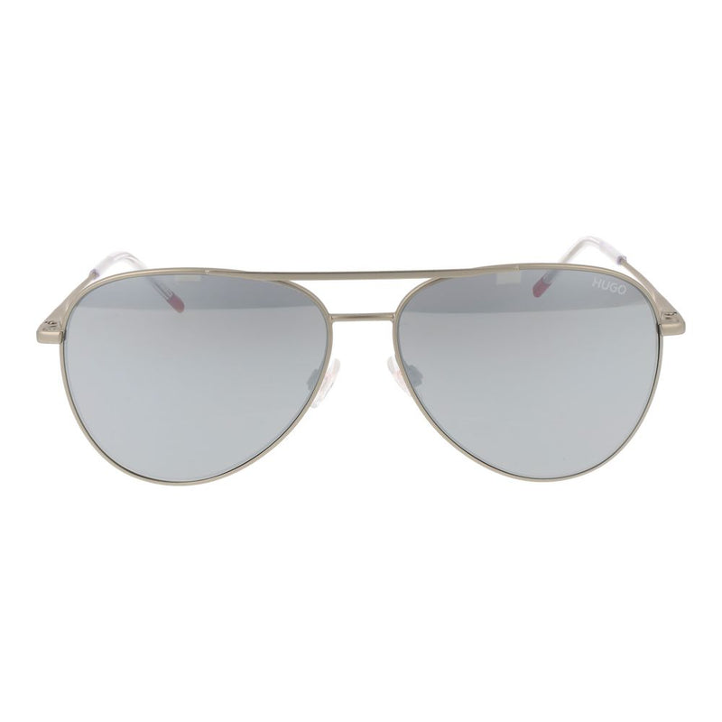 Hugo Boss Silver Metal Aviator Sunglasses for Men