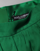 Dolce & Gabbana Green Silk High Waist Hot Pants for Women