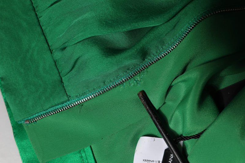 Dolce & Gabbana Green Silk High Waist Hot Pants for Women