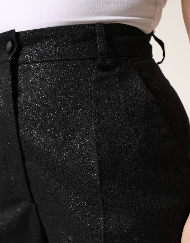 Dolce & Gabbana Black Polyester High Waist Mini Shorts