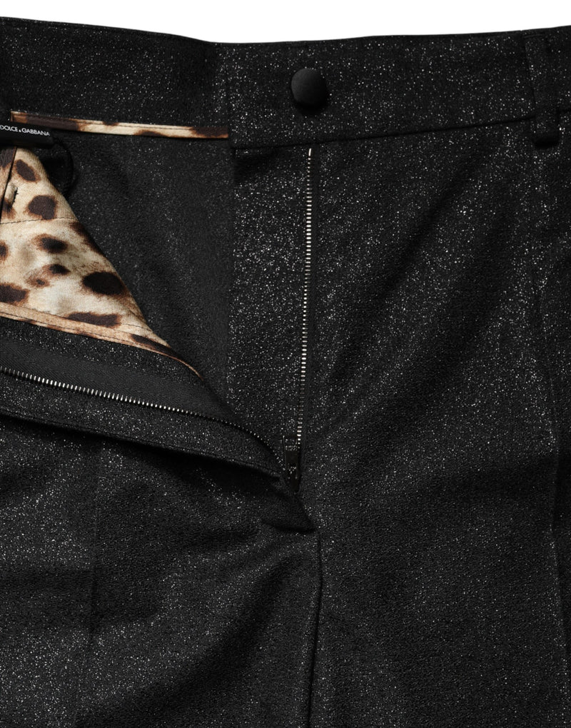 Dolce & Gabbana Black Polyester High Waist Mini Shorts
