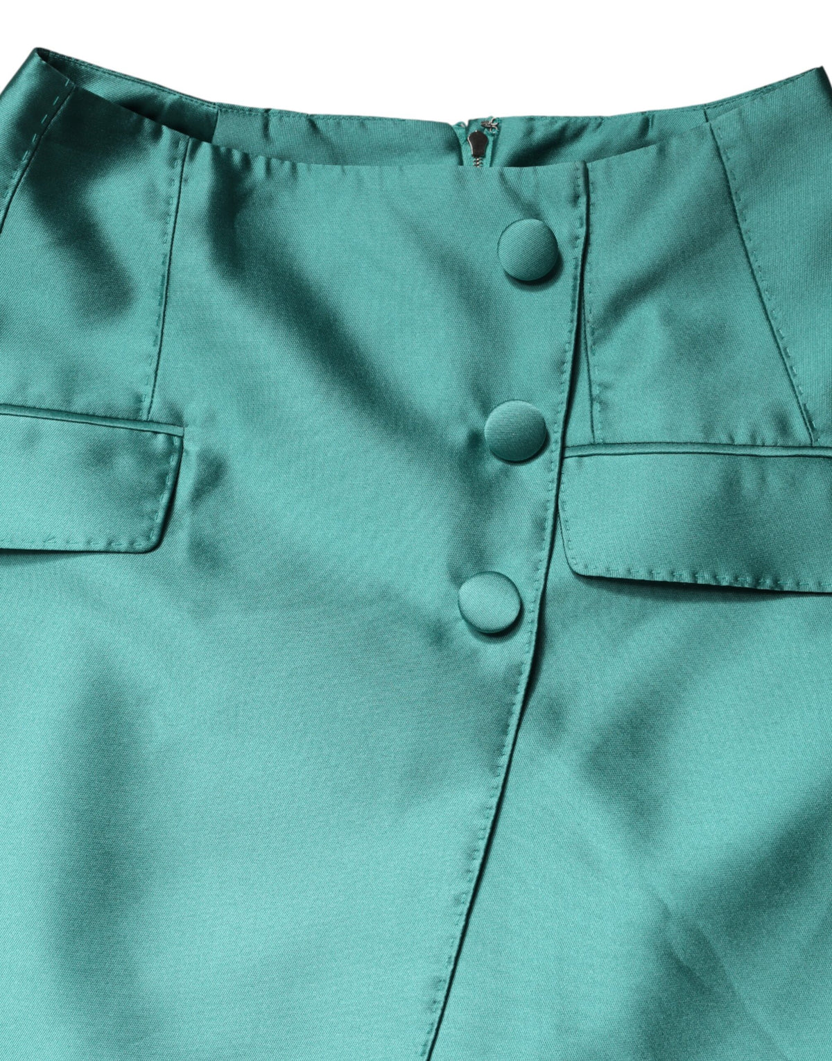 Dolce & Gabbana Jupe Mini Haute Taille Verte en Polyester