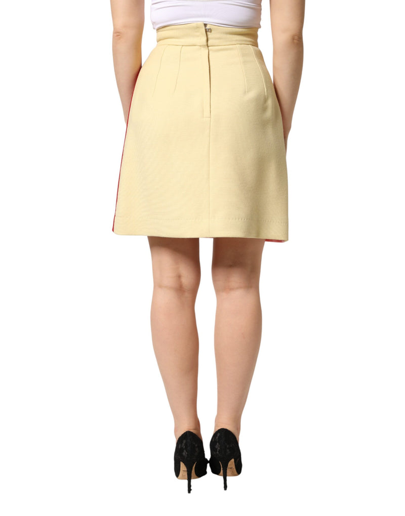 Dolce & Gabbana Jupe Mini Multicolore en Laine Taille Haute