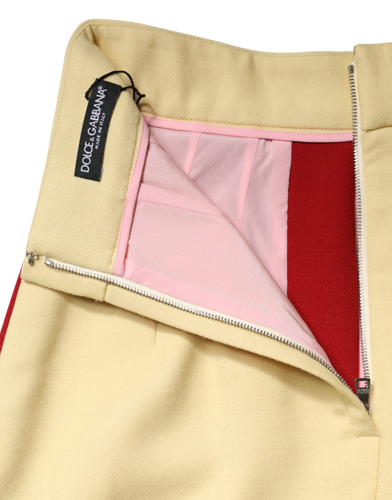 Dolce & Gabbana Jupe Mini Multicolore en Laine Taille Haute