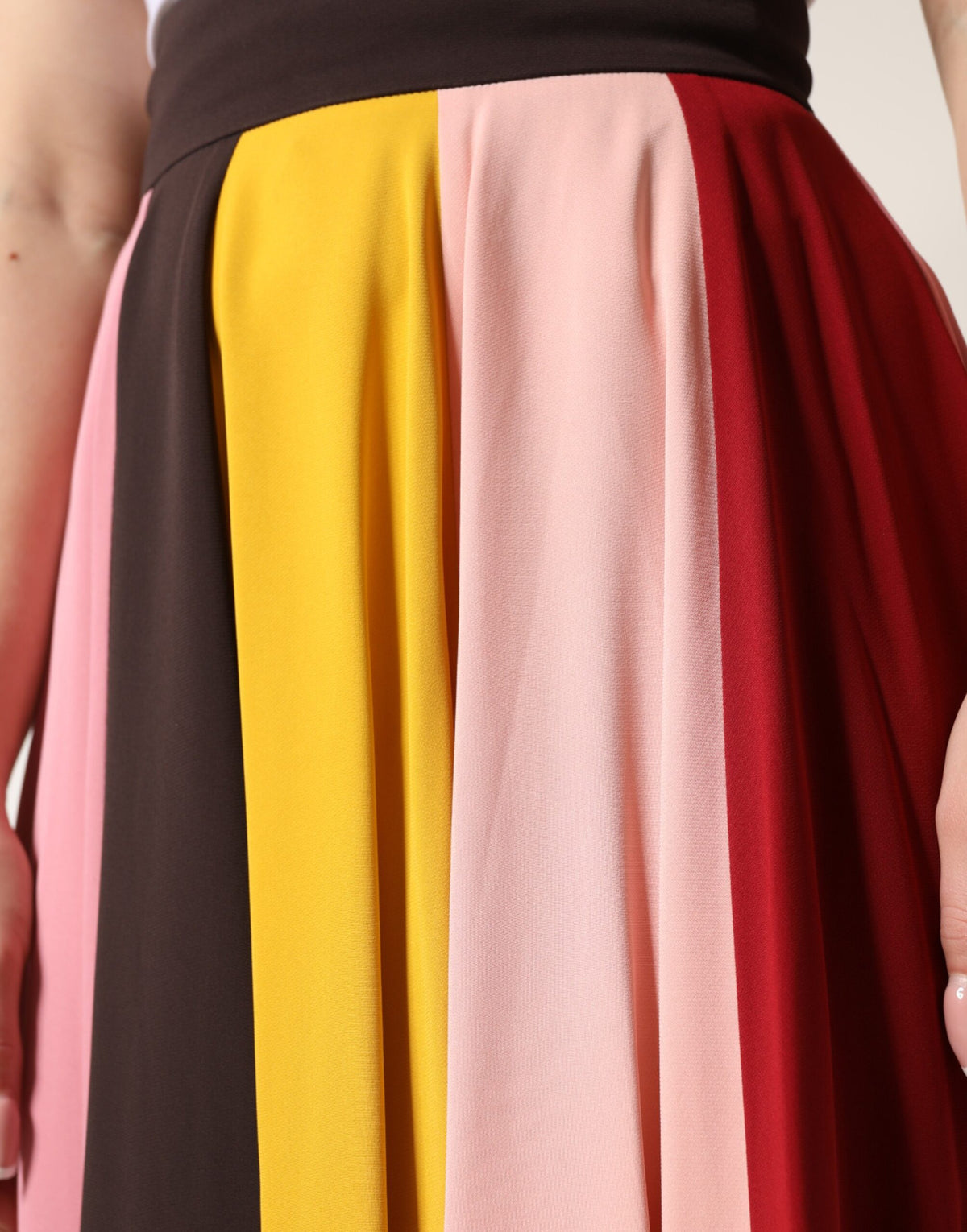 Jupe Midi Haute Taille Multicolore en Viscose Dolce & Gabbana
