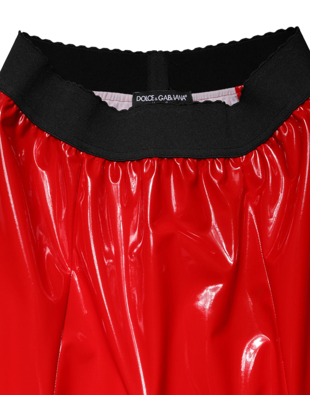 Dolce & Gabbana Jupe Midi Haute Brillante Rouge