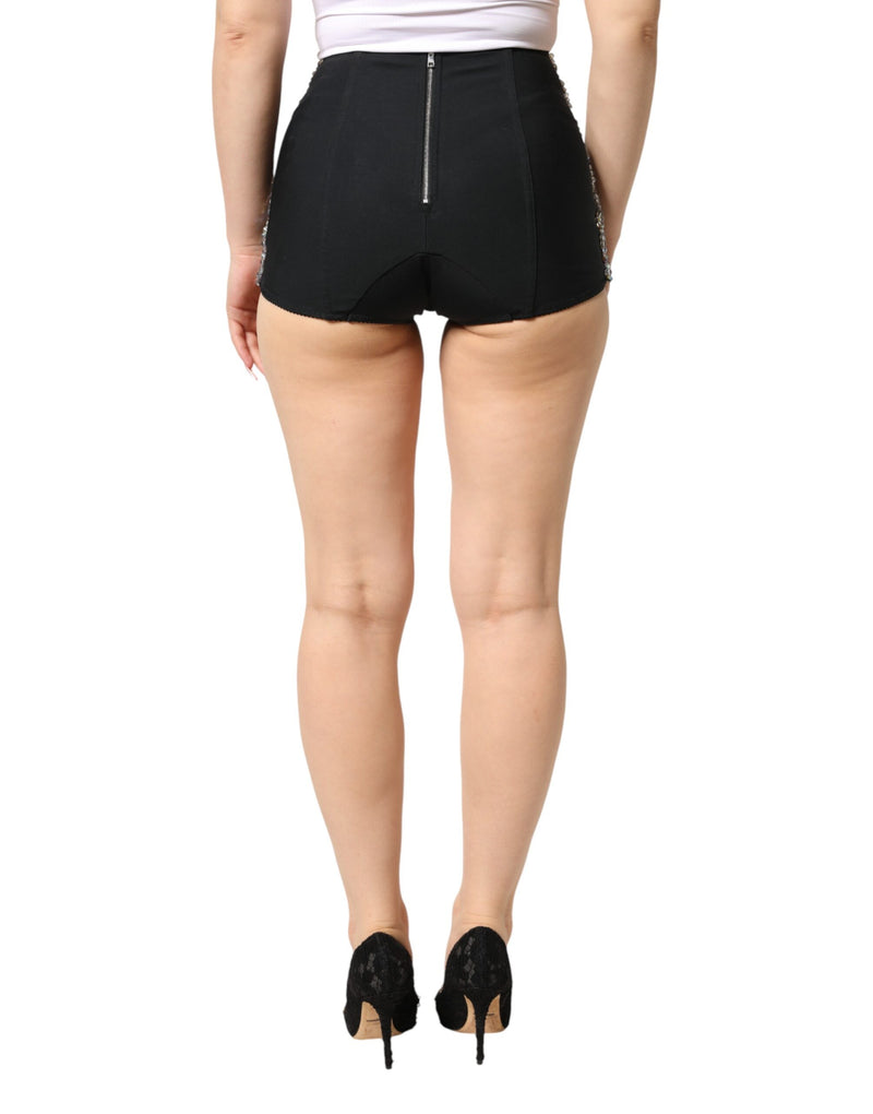 Dolce & Gabbana Multicolor Embellished High Waist Hot Pants