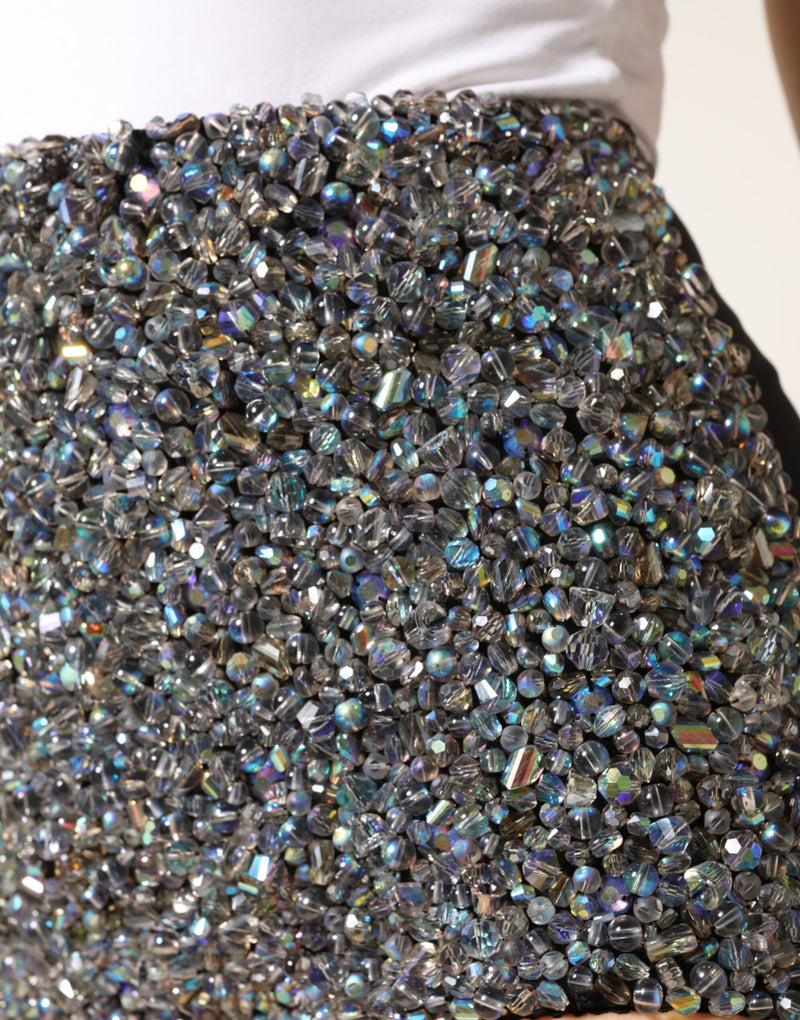 Dolce & Gabbana Multicolor Embellished High Waist Hot Pants