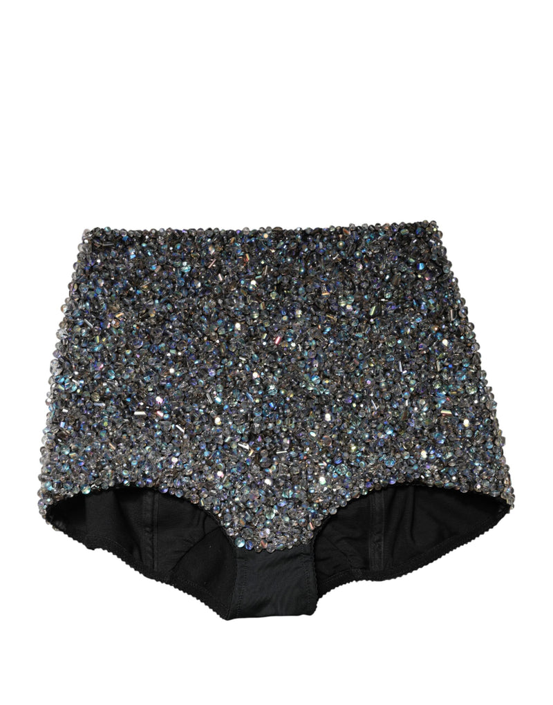 Dolce & Gabbana Multicolor Embellished High Waist Hot Pants