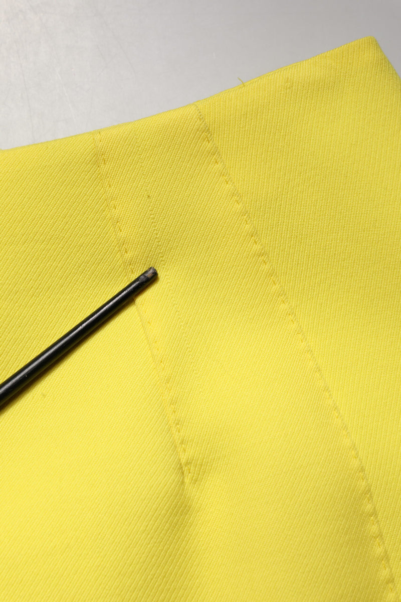 Dolce & Gabbana Jupe Mini Jaune en Laine à Taille Haute